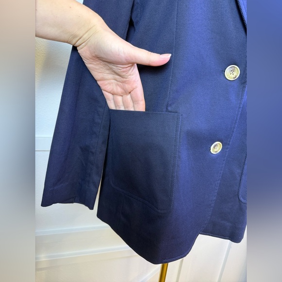 J. McLaughlin Merona Linen Tencel Cotton Blend Blazer Jacket Navy Size 10 - Picture 6 of 12